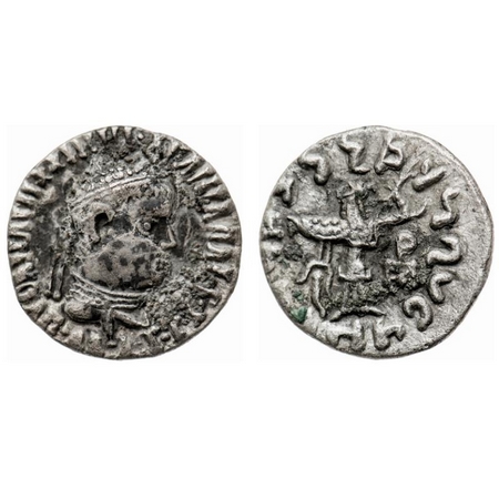 Indo-Greeks, Apollodotos II (c. 85-60 BC), Silver Drachma, 2.24g, Obv: Bust of king, Greek