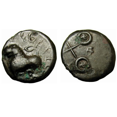 Satavahanas, Siri Satakarni, Junnar Area, alloyed copper, 5.13g, 17 x18mm, Junnar Lion Typ