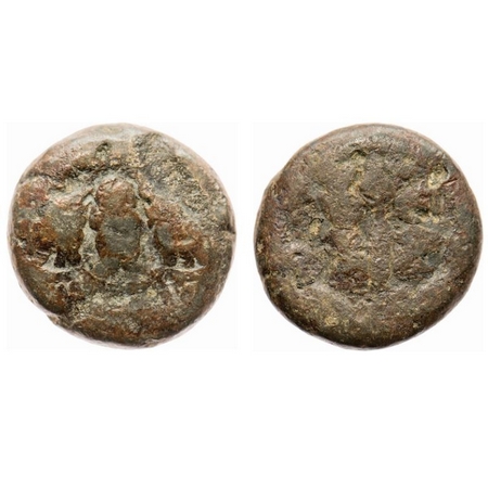 Satavahanas, Siri Satakarni I (70-60 BC), Copper Unit, 21.18g, Gajalakshmi type, Obv: Abhi