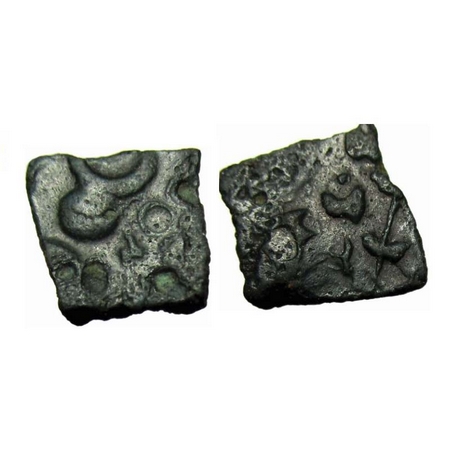 Satavahana, Satkarni I (100BC), Northern deccan-vidarbha region. Copper Square Unit, 1.52g