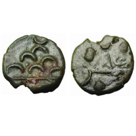 Satavahana, Satkarni I (100BC), Northern deccan-vidarbha region. Potin Unit, 1.52g, 10 x 1
