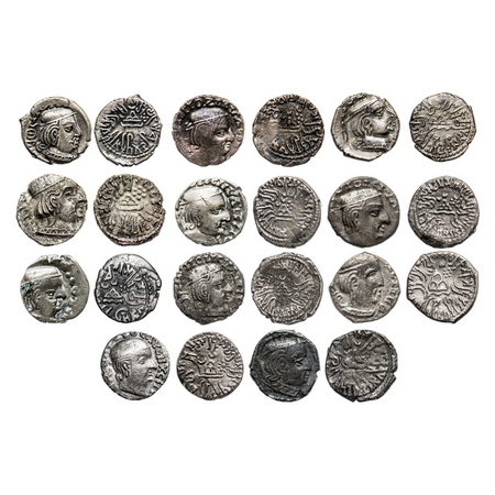 Western Kshatrapas, Silver, 11 different rulers of Kshatrapas Family, Bhartrdaman, Damasen