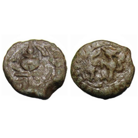 Vishnukundin Type, Lion/kumbha type from Western Maharashtra, 6th century, Lead, 1.88g, Ob