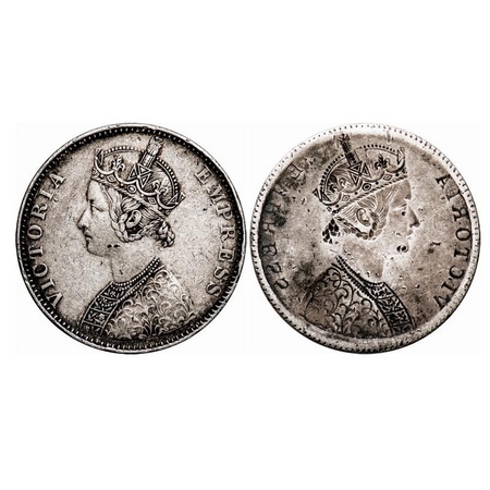 Victoria Empress, Silver, Rupee, Error, Obv Lakhi. Very Fine+. Very Scarce.