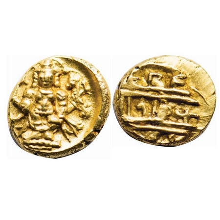 Vijayanagar, Aravidu dynasty, Gold Pagoda, 3.42g, Venkata Raya III (1630-1642 AD), Obv:Ven