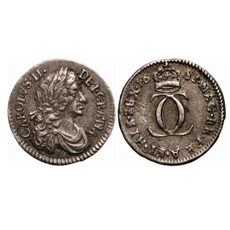 Great Britian, Silver, 1.03g, 2 Pence (1/2 Groat), 1681, Charles II , KM 429. Extremely Fi