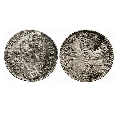 Great Britian, Silver (0.9250 Silver), 2.90g, 6 Pence, 1697, William III. KM 489 type. Ton
