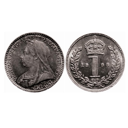 Great Britian, Silver (0.9250), 0.48g, Penny, 1899, Victoria Queen, KM 775. Toned Uncircul