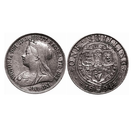 Great Britain, Silver (0.9250 Silver) Shilling, 5.60g, 1894 AD, Victoria Queen. KM 780. Ab