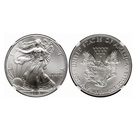 U.S.A., Silver (0.999 silver) Dollar, 31.10g, 2015, Obv: The Walking Liberty striding conf