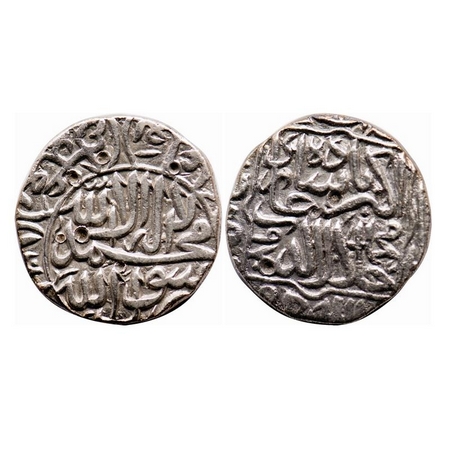 Akbar, Silver Rupee, 10.80g, Narnol Mint, AH 970, Kalima type. KM 80.15. Test marks, About
