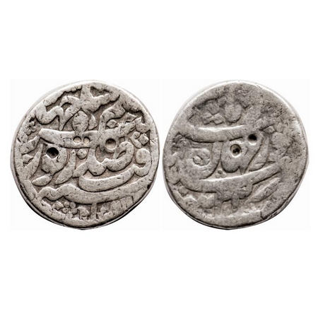 Jahangir with Noor Jahan Begum, Silver Rupee, 11.12g, Patna Mint, AH 10xx/ 22 RY, Obv: Ba