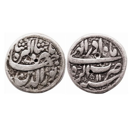 Jahangir, Silver Rupee, 10.21g, Agra Mint, AH 1025 / 11 RY, Month Azar, ornamented. KM 145