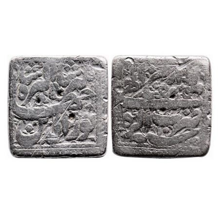 Jahangir, Silver Square Rupee, 10.40g, Agra Mint, AH 1025 / 10 RY, Month Isfandarmuz, Both