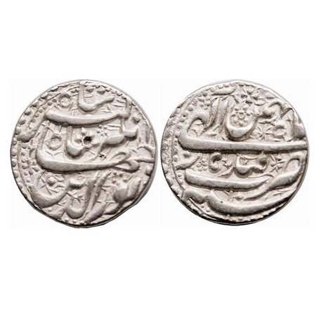 Jahangir, Silver Rupee, 11.39g, Qandahar Mint, Month Bahman, 10 RY. KM 145.13. Test mark, 