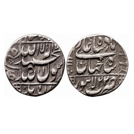 Shah Jahan I, Silver Rupee, 11.39g, Lahore Mint, AH unseen/22 RY, legends in square area. 