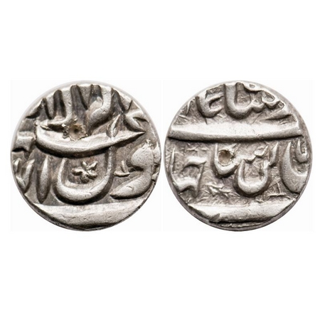 Shah Jahan I, Silver ½ Rupee, 5.70g, (Ujjain) Mint by style. KM 213.4 type. Extremely Fine