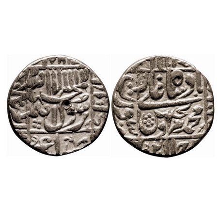 Murad Bakhsh, Silver Rupee, 11.43g, Surat Mint, complete mint name on rev. left margin. KM