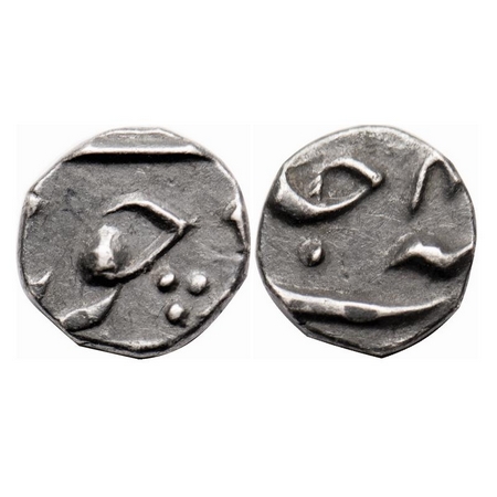 Aurangzeb, Silver 1/16 Rupee, 0.72g, Unseen Mint. KM Unlisted. Extremely Fine, Very Scarce