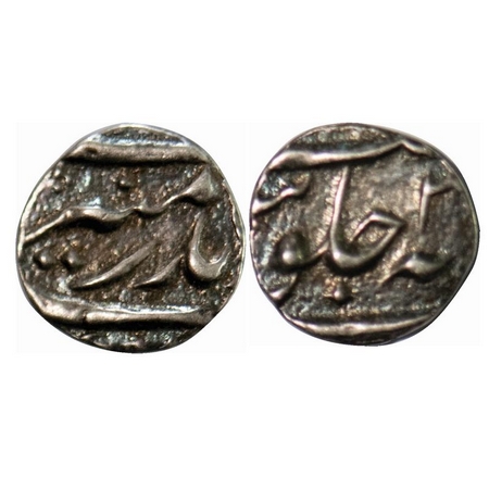 Aurangzeb, Silver 1/32 Rupee, 0.48g, (Unseen) Mint, 2 RY. Very Fine, Rare.