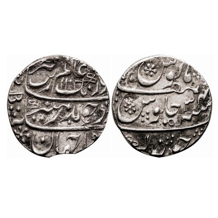 Aurangzeb, Silver Rupee, 11.61g, Junagadh Mint, AH 1102/34 RY. KM 300.43. About Very Fine,
