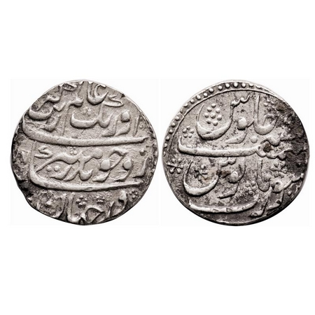 Aurangzeb, Silver Rupee, 11.49g, Surat Mint, AH (10)77 / 9 RY, 'te' of surat as second div