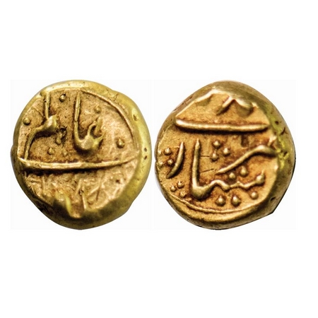 Shah Alam Bahadur, Gold Pagoda, 3.31g, Imtiyazgarh Mint, mint name on rev. Refer Dr. S. Bh