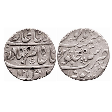 Shah Alam Bahadur, Silver Rupee, 11.52g, Junagarh Mint, AH 1121 / 3 RY. KM 348.21. Test ma