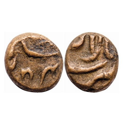 Muhammad Shah, Copper 1/8 Paisa, 1.11g, Balapur Mint, RY 4. KM Unlisted. Very Fine, Rare.