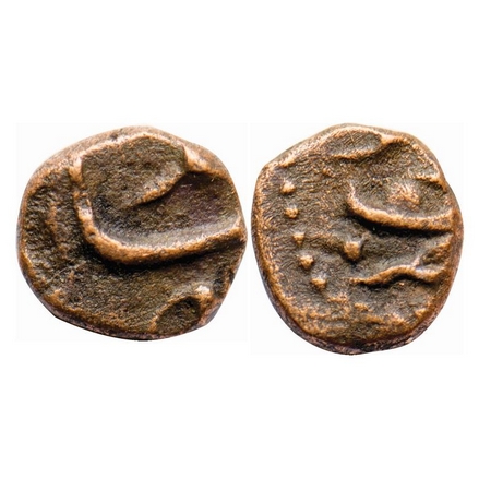 Muhammad Shah, Copper 1/8 Paisa, 1.09g, Balapur Mint. KM Unlisted. Very Fine, Rare.