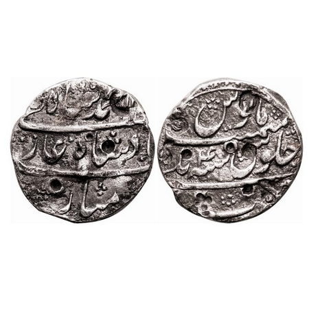 Muhammad Shah, Silver Rupee, 11.22g, Bareli Mint, AH 11xx/4 RY. KM 436.18. Test marks, Fin