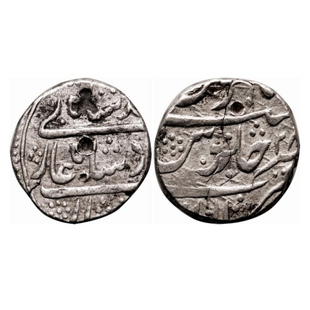 Muhammad Shah, Silver Rupee, 11.36g, Dilshadabad Mint, 28 RY. KM 436.67. Test marks, Fine+