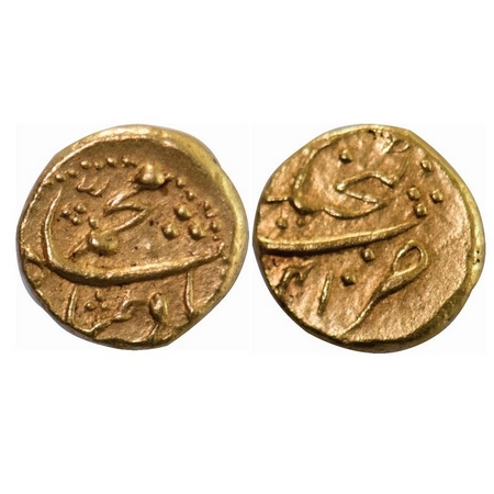 Muhammad Shah, Gold Pagoda, 2.84g, Ganjikot Mint, AH XX41, complete mint name on rev. KM E