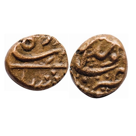 Muhammad Shah, Copper 1/8 Paisa, 1.41g, Guti Mint. KM Unlisted. Very Fine, Rare.