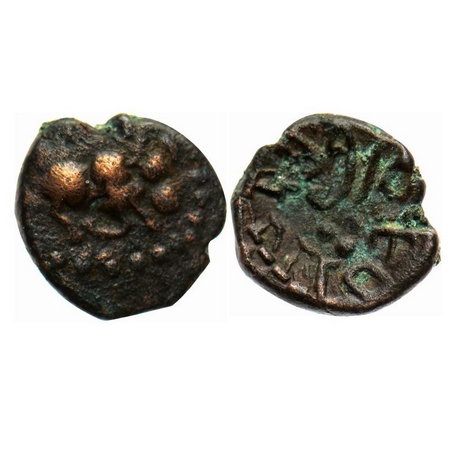Kalachuri of Mahishmati, krishnaraja (c.550-575 AD), Copper, 0.72g, 12.9x9.82mm, Circular 