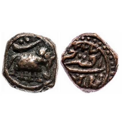 Mysore, Copper, ¼ Paisa, 2.90g, Tipu Sultan (1787-1799 AD), Faiz Hisar Mint, (AM 1226) err
