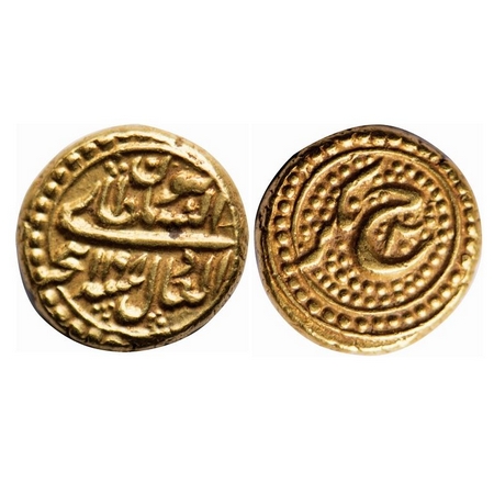Mysore, Gold, Pagoda Farooqi, 3.42g, Tipu Sultan (1787-1799 AD), Nagar Mint, AM 1198 / 2 R