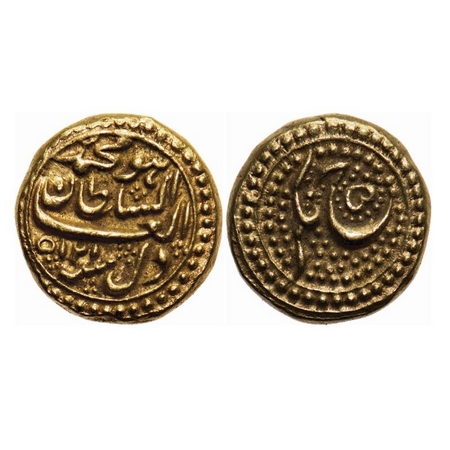 Mysore, Gold Pagoda, 3.42g, Tipu Sultan (1787-1799 AD), Nagar Mint, AM 1215/5 RY. KM 109. 