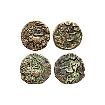 Baroda, Copper Paisa, (2 Coins) Sayaji Rao II (AH 1235-1264/1819-1847 AD), Amreli Mint, El