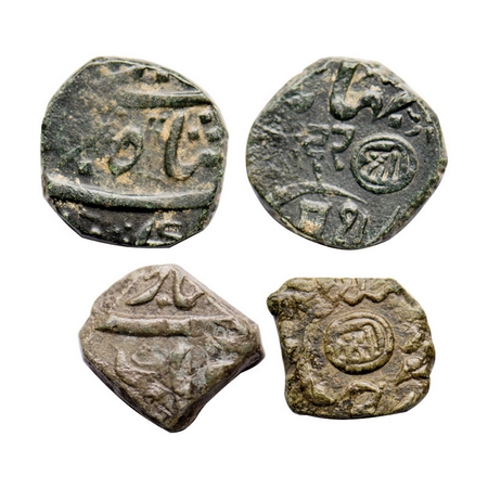 Bhaunagar, Copper Dokdo (2 Coins), 5.05,7.53g, Mughal Issue (1759-1760 AD), in the name of
