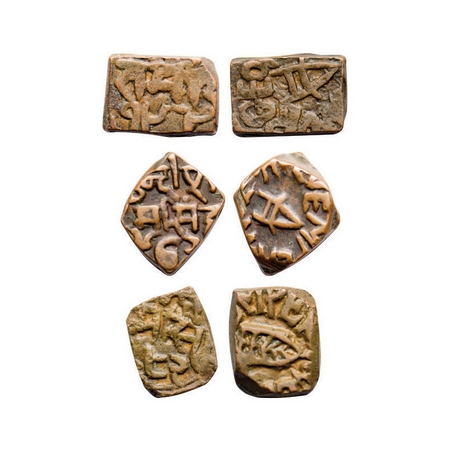 Bundi, Copper 1/2 Paisa (3 Coins), 5.27g, Raghubir Singh, INO George V, 199x, 1973, (19)92