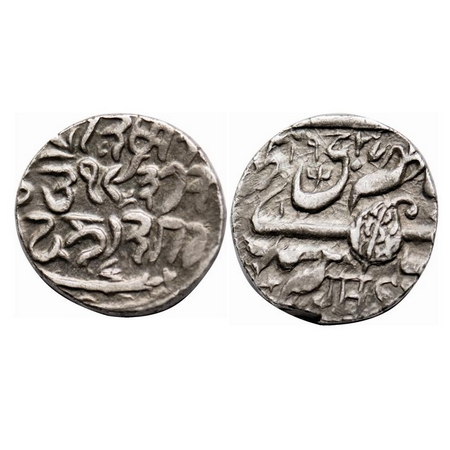 Kashmir, Silver ½ Rupee, 6.68g, Pertab Singh (VS 1942-1979), Obv: JHS & Persian date, VS 1