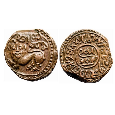 Mysore, Copper 25 Cash, 11.30g, Dewan Purnaiya (AH 1214-1225/1799-1810 AD), Obv: Sardula M