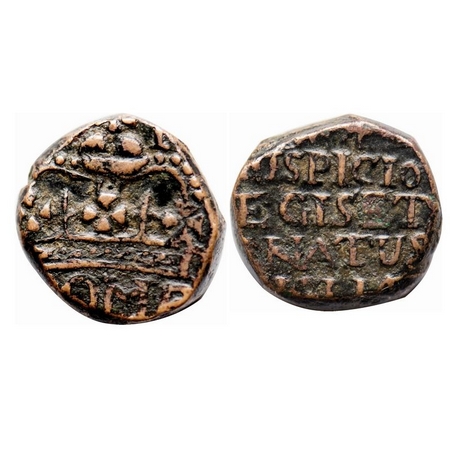 Bombay Presidency, Pice GR type, 8.75g, date unseen, Obv: (GR) above large crown, BOMB, Re