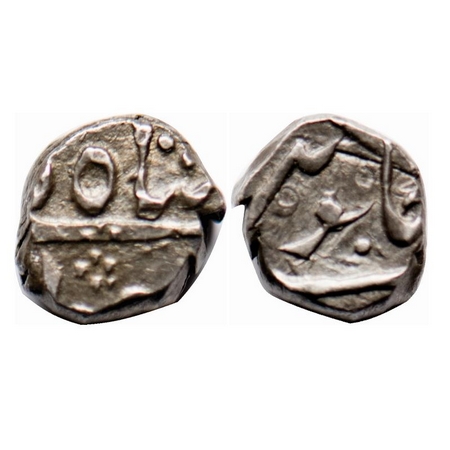 Bombay Presidency, Silver 1/16 Rupee, 0.62g, (Surat) Mint,(1800-1815 AD), dump coin, in th