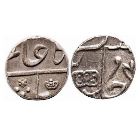 Bombay Presidency, Silver 1/4 Rupee, 2.91g, Surat Mint, in the name of Shah Alam II, RY 4(