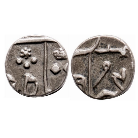 Bombay Presidency, Silver 1/8 Rupee, 1.42g, Surat Mint, in the name of Shah Alam II, RY 4(