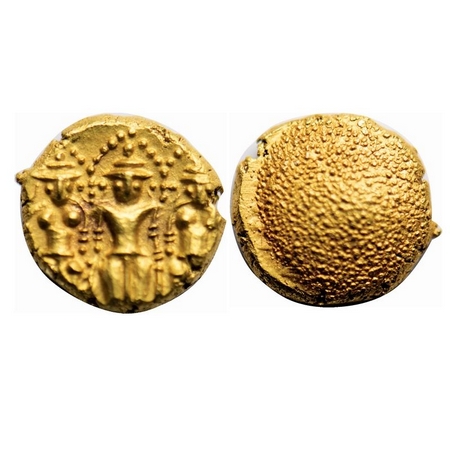 Madras Presidency, 3 Swami Gold Pagoda, 3.40g, Obv: Full figures, Vishnu as Venkateshwara 