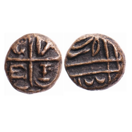 Madras Presidency, Copper Cash, 1.13g, (1796 -1798? AD Issue), AH 1177. (Salem Mint), Obv: