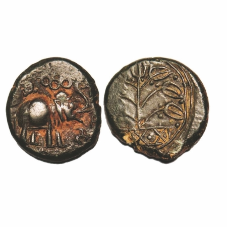 Satavahanas, Kausikiputra Siri Satakarni, Nasik Region, Potin Unit, 8.42g, 22.16x20.25mm, 